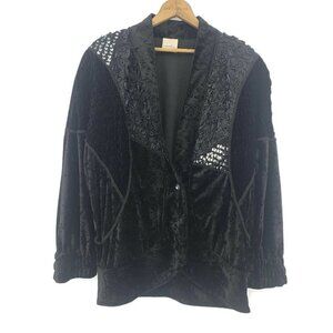 Vintage Meico Dorette for Evening Black Velvet Jacket Plus Size Blazer Lagenlook